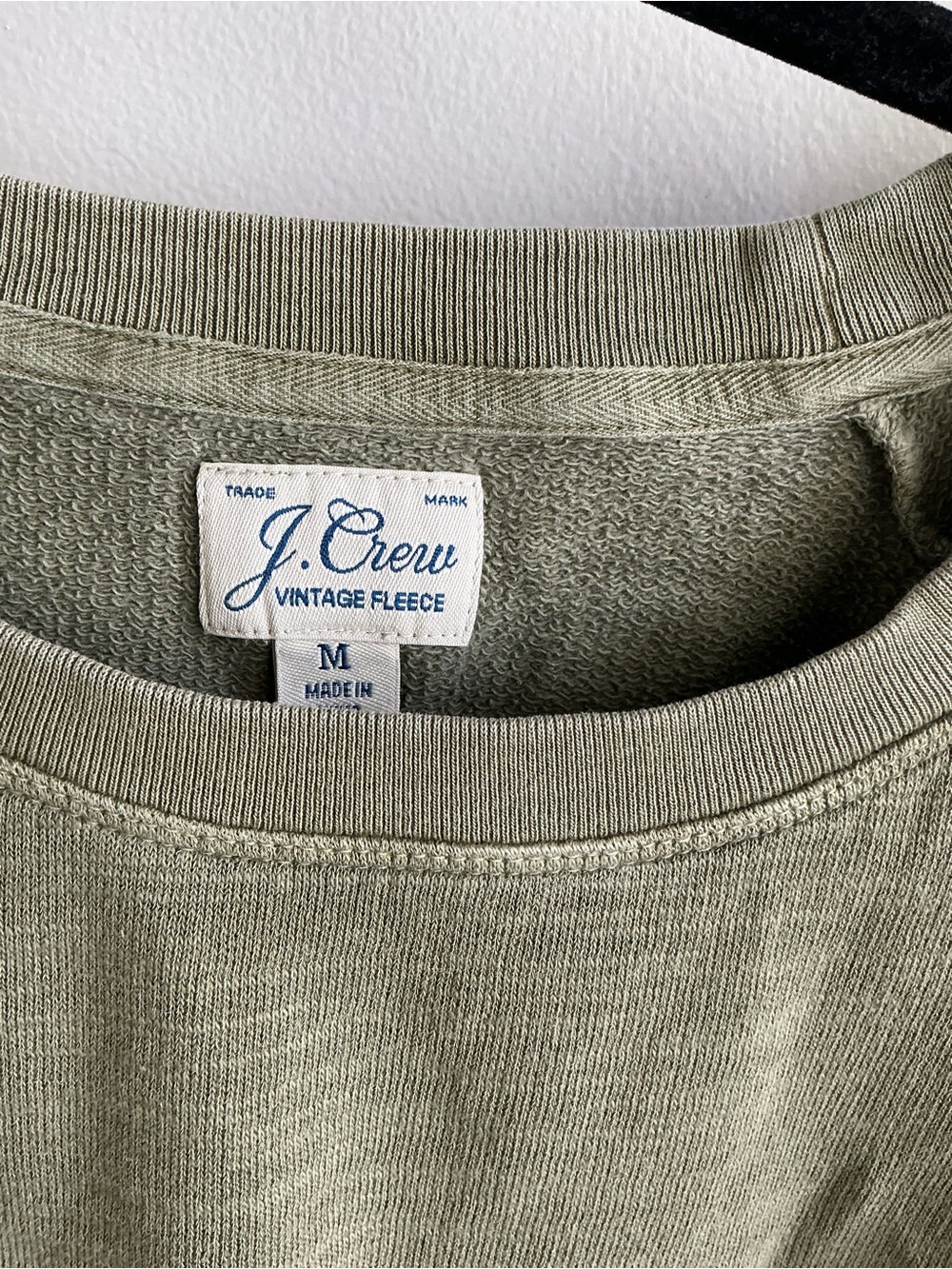 J. Crew Olive Crewneck Sweatshirt - Picture 2 of 3